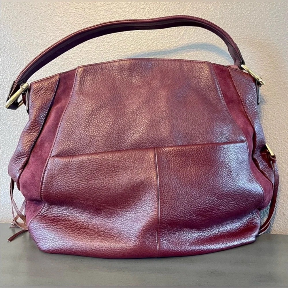 AIMEE KESTENBERG Leather and Suede Tuscany Designer Hobo Bag w/Gold and …